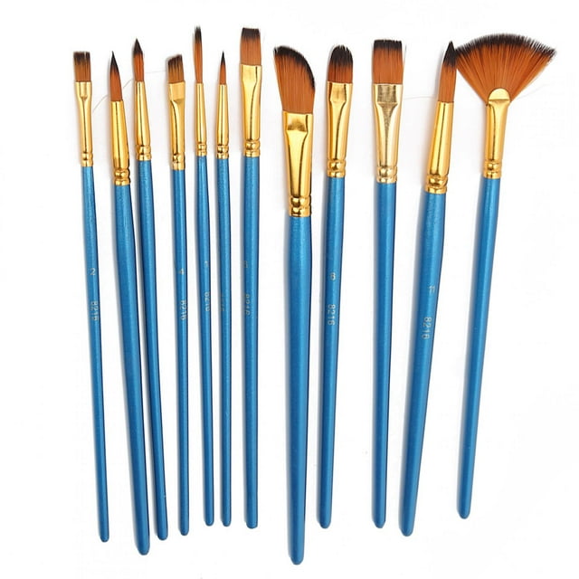 Painting Brush Set,12Pcs Nylon Brush Set Brushfor Oil Painting Nylon Brush Set Maximized Efficiency