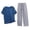 Blue#mens outfit sets 2026#14, variant on VBTAPA Men's Ice Silk Pajamas Sets Crewneck Short Sleeve Tee Shirts and Wide Leg Elastic Waist Pants 2 Piece Loungewear Sets Silver L