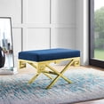 thumbnail image 6 of Modway Rove Velvet Bench in Gold and Navy, 6 of 6