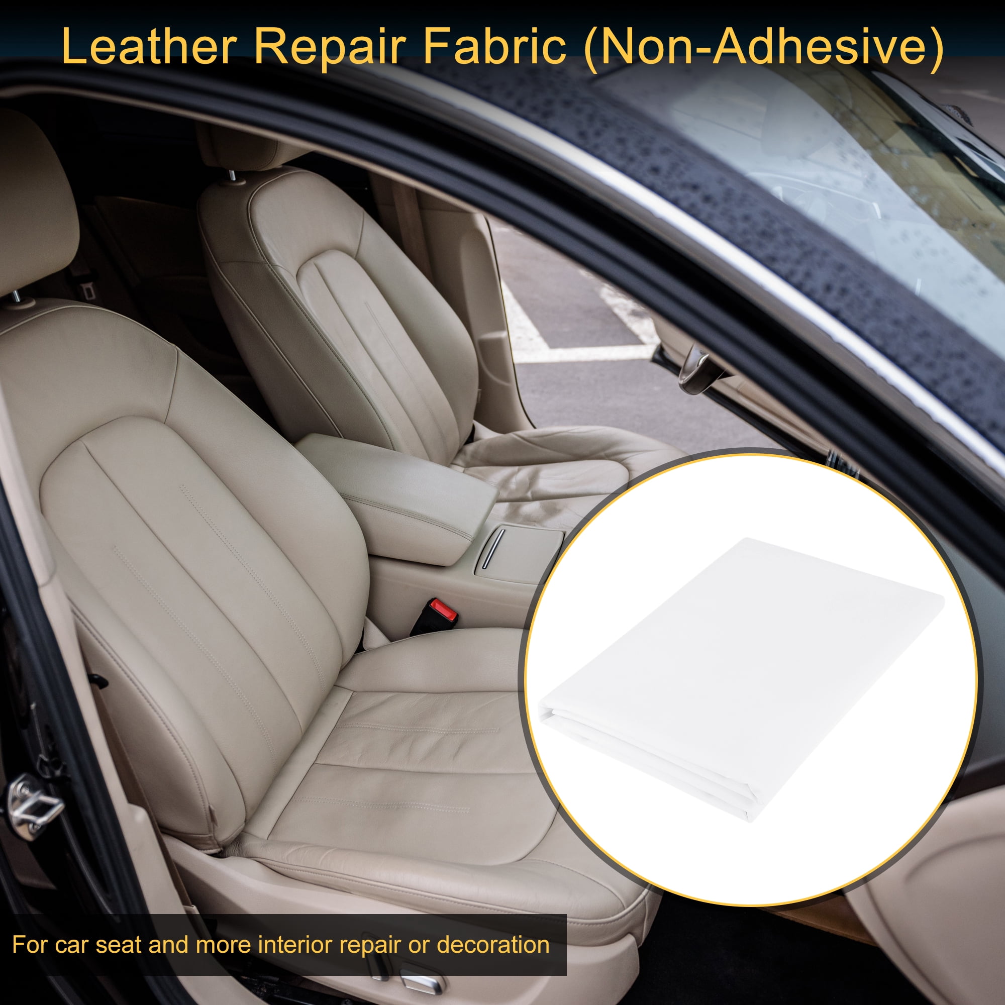 Unique Bargains Leather Fabric Upholstery Leather Repair Patch 91x137cm for Automotive Car Boat Seat Sofa Couches Chair Interior Trim DIY White 1 Pcs