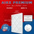 thumbnail image 2 of AIRX FILTERS WICKED CLEAN AIR. 20x20x2 Air Filter MERV 13 Electrostatic Pleated Air Conditioner Filter 6 Pack HVAC AC Furnace Filters, 2 of 4