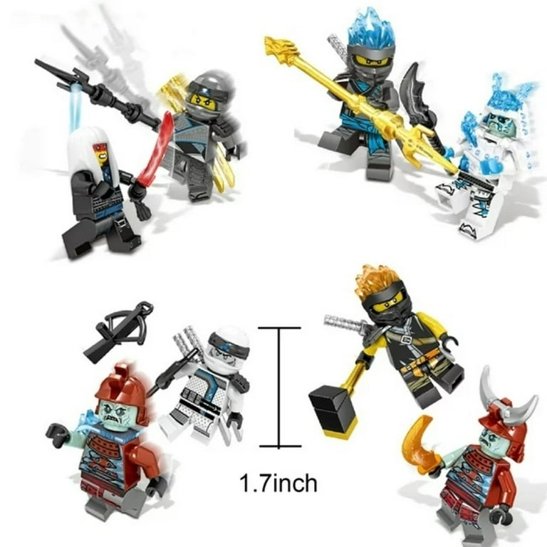 24 Pcs Ninjago Minifigures Building Blocks Sets Collectible 1.77 Inchs Anime Ninja Minifigures Building Toys for Boys Kids Fans Gift for Birthday