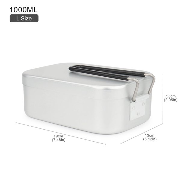 Fiambrera de aluminio para viajes, camping, picnic, cena, tamaño grande, mini, vajilla de exterior, juego de cocina, comida para niños