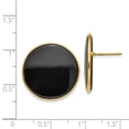 thumbnail image 2 of Auriga Fine Jewelry 14K Yellow Gold Black Onyx Stud Earrings for Women (L- 21mm, W- 21mm), 2 of 5