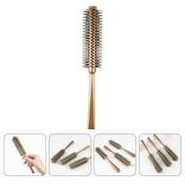 BESTONZON Travel Round Blow Dry Brush Light Brown Roller Hair Brush with Smooth Dots for Styling
