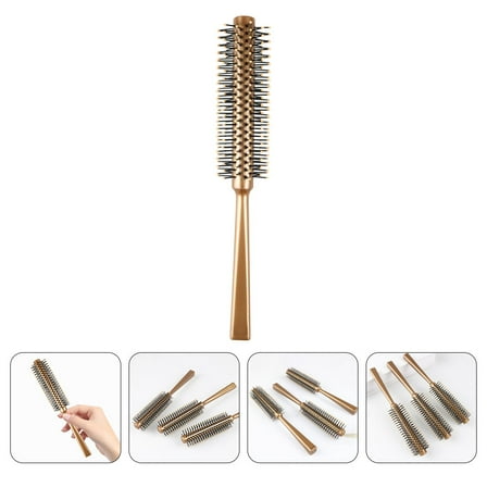 Pawsdot Round Brush for Blow Dry Hair Roller Brush Gold Plastic 1Pack