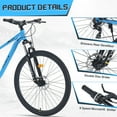 thumbnail image 3 of 29" Mountain Bike 8 Speed Steel Frame City Bicycle with Front Suspension for Men Women, Blue, 3 of 6