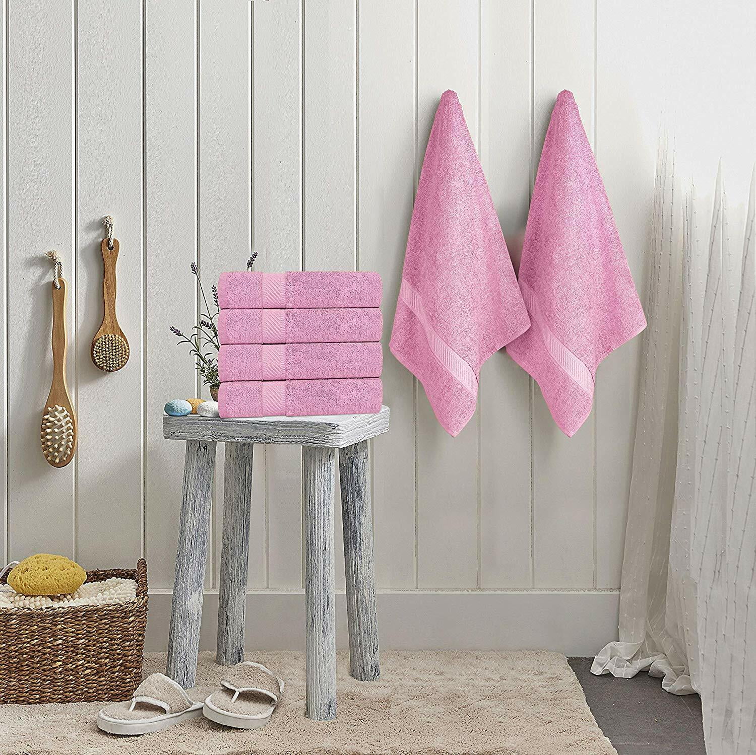 Pack 6 Cotton Bath Towels 22x44 Inch Super Absorbent  For Pool Spa