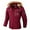 Red, variant on Men's Winter Jacket with Hood Mid-Weight Casual Coat Thickened Polyester-Filled Sleek Outdoor Apparel For Cold Weather