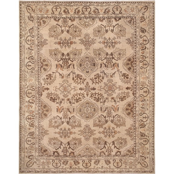 Noori Rug Low-pile Peshawar Maurice Beige Rug (9'6 x 12'1)