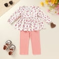 thumbnail image 3 of Younger Tree Toddler Girl Clothes Baby Fall Winter Crew Neck Long Sleeve Dress Top Pants 2-piece Set for 2-3T, 3 of 8