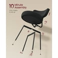 thumbnail image 3 of Set of 2 Modern Upholstered Dining Chairs with Curved Backrest, Plush Teddy Fleece & Sturdy Steel Frame for Comfortable Seating, Ink Black, 3 of 6