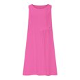 thumbnail image 4 of Vestido de Verano para las Mujeres Playa, Moda Vacaciones Color Sólido sin Mangas Hueco Fuera de la Fiesta Midi para Casual, 4 of 9