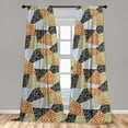 thumbnail image 4 of Ambesonne Spring Curtains, Flowers Colorful Geometric, Pair of 28"x63", Pale Vermilion and Khaki, 4 of 5