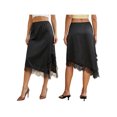 thumbnail image 2 of LMLYSoH Women Skirt Elastic Waist Lace Patchwork Irregular Hem Side Slit Casual Going Out Skirts, 2 of 9