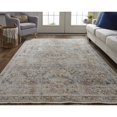 thumbnail image 6 of 8' X 10' Tan Orange And Red Floral Power Loom Distressed Area Rug With Fringe, 6 of 9
