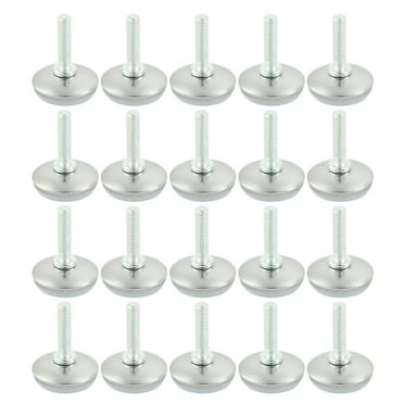 Unique Bargains 20 x Adjustable Thread M8x25mm Leveller Leveling Foot Furniture Glide