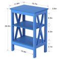 thumbnail image 4 of VECELO Set of 2 Nightstand End Table with 3-tier Storage Shelf for Living Room, Bedroom, Office, Dark Blue, 4 of 7