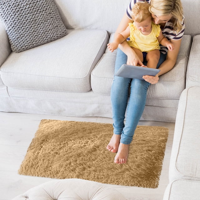Dining Room Rug 50 cm x 80 cm Soft Non-Slip Area Carpet with 1.8 in Pile and Foam-Dotted Backing
