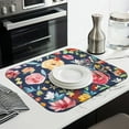 thumbnail image 2 of Microfibre Drying Mat for Kitchen Pioneer Dish Drying Drainer Mat Absorbent Colorful Floral Drying Mat Washing Up for Glass, Plate & Cup 16inch X 18inch, 2 of 6