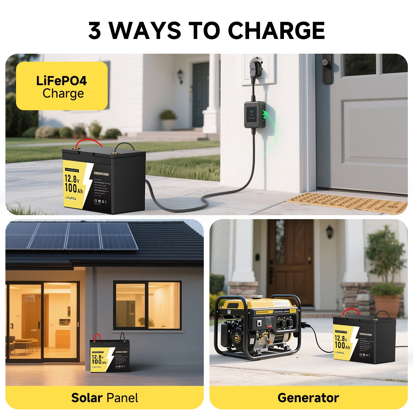 12V 100Ah LiFePO4 Battery, Rechargeabel Deep Cycle Lithium Batteries, 100A BMS with Low-Temp Protection, Perfect for RV, Solar, Boat, Marine, Trolling Motor