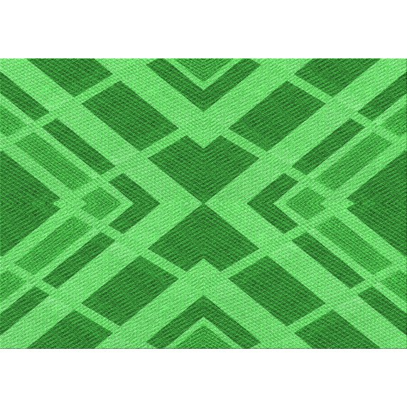 Ahgly Company Machine Washable Indoor Rectangle Transitional Neon Green Area Rugs, 6' x 9'