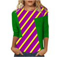 thumbnail image 1 of PMUYBHF T-Shirt Mode Décontracté Col Rond Carnaval Imprimé 3D Manches Sept Quarts pour Femmes 2589 m, 1 of 5