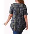 thumbnail image 5 of McVanedy Women's Pleated Flare Top V Neck Button Plus Size Short Sleeve Top M-4XL, 5 of 9