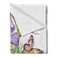 thumbnail image 2 of Plant Watercolor Soft Flannel Fleece Throw Blanket, Colorful Spring Time Arrangement of Tropical Flowers and Butterflies, Cozy Plush for Indoor and Outdoor Use, 70" x 90", Multicolor, by Ambesonne, 2 of 5