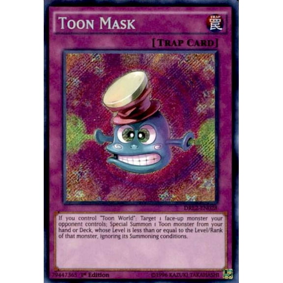Yu-Gi-Oh Dragons of Legend 2 Single Card Secret Rare Toon Mask DRL2-EN028