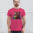 thumbnail image 3 of Tee Hunt Dean Russo Colorful Siberian Tiger T-Shirt Wild Big Cat Men's Tee, Hot Pink, 4X-Large, 3 of 5