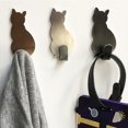 thumbnail image 3 of 2Pcs Hook Sturdy Strong Adhesive Cat Design Stainless Steel Sticky Hook for Kitchen, 3 of 8