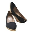 thumbnail image 4 of Roses Canvas U Cut Espadrille Wedges - Black / 6.5, 4 of 6