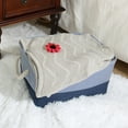 thumbnail image 3 of PiccoCasa Foldable Storage Basket Handle Fabric Box Closet, Dark Blue Stripe, Medium, 3 of 7