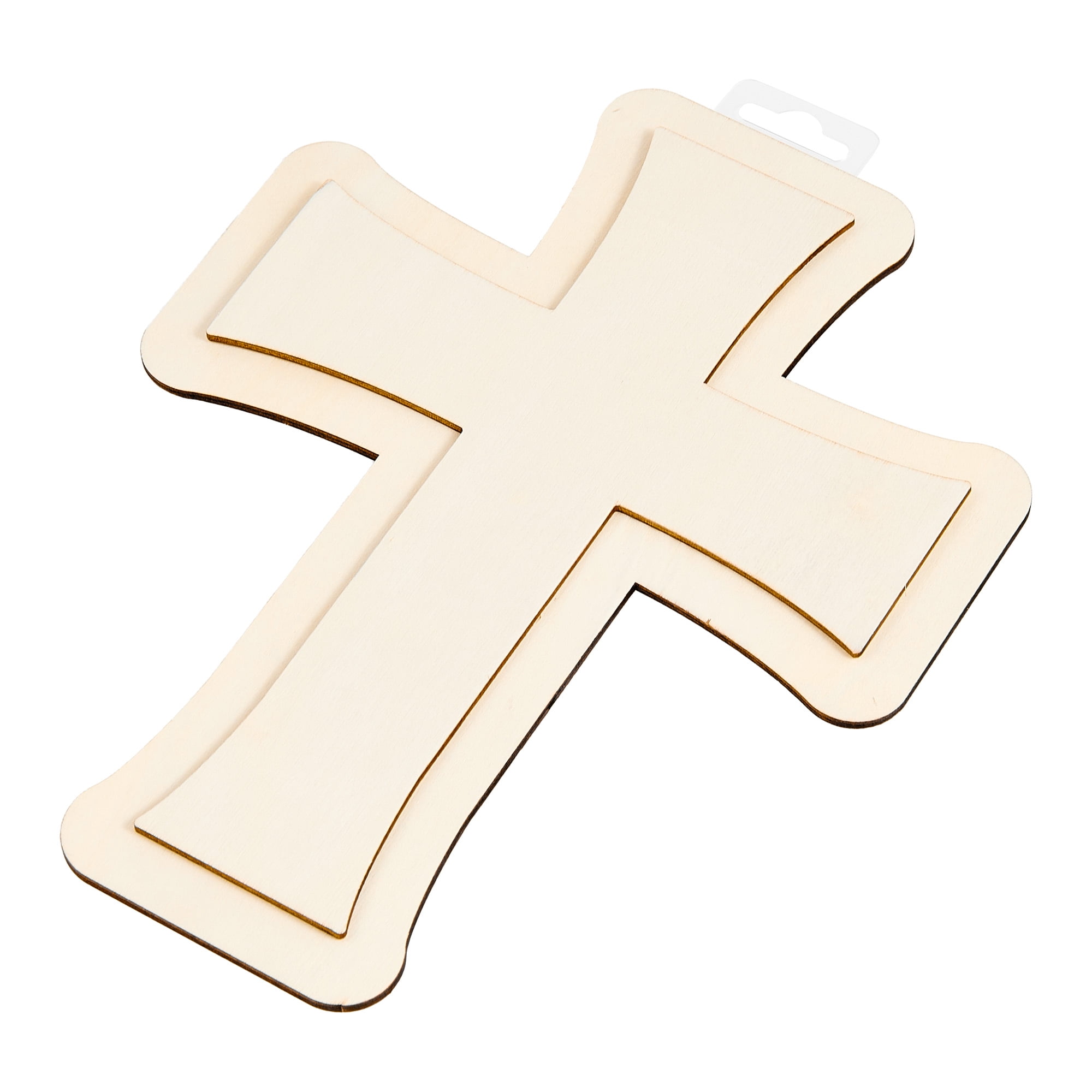 Hello Hobby 10" Shapes-Cross, Unfinished Wood Surface, 8 x 10 x 0.24 inch