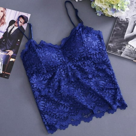 

Women Camisole Lace Tube Top Gather Tanks Hollow Out Lace Nightclub Cami Bralette Crochet Solid Crop Tank Flower Camisoles