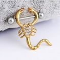 thumbnail image 3 of Bague Barre d'Haltère pour Femmes à Motif Scorpion avec Strass, Bijou de Perçage Corporel, 3 of 6