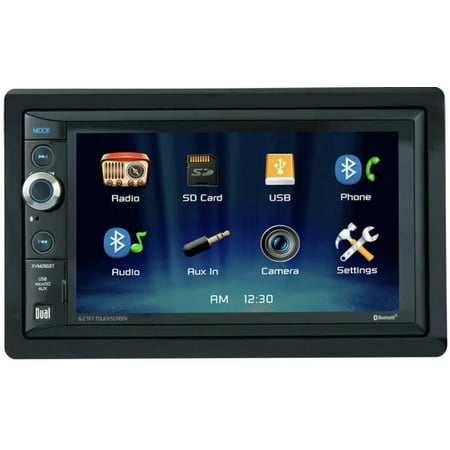 Dual Electronics XVM296BT 6.2" Media Touch Screen Double DIN Car Stereo Radio with Bluetooth, USB and microSD Inputs