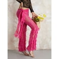 thumbnail image 5 of KelaJuan Women Summer Fashion Club Pants Irregular Ruffle Sheer Lace Floral Beachwear Pants, 5 of 6