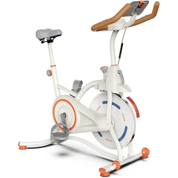 Exercise Bike Indoor Cycling Bike with Digital Display, Heart Rate Sensors, Phone Mount, 265 LBS Weight Capacity