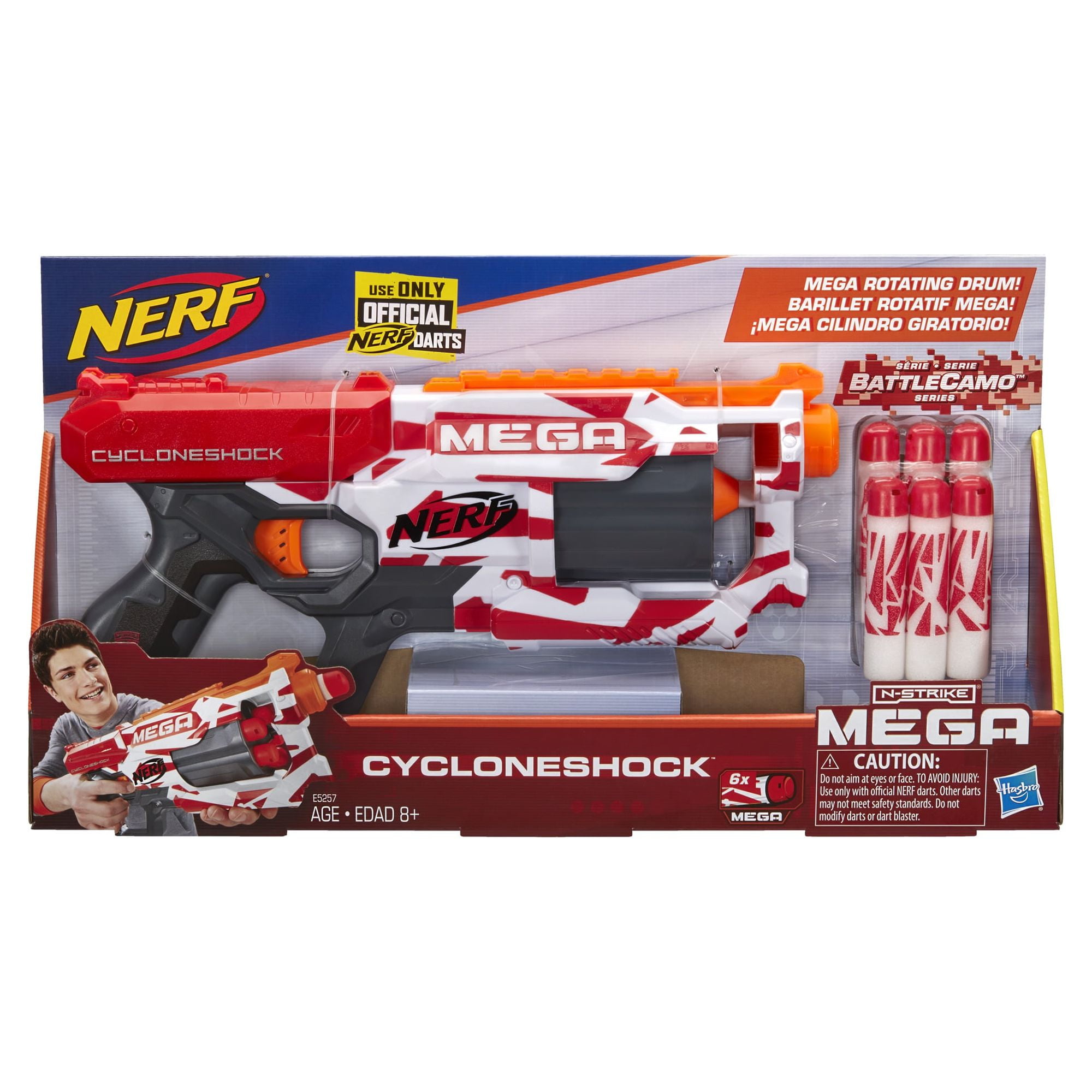 NERF MEGA CycloneShock, including Blasterparts Tuning Pack with
