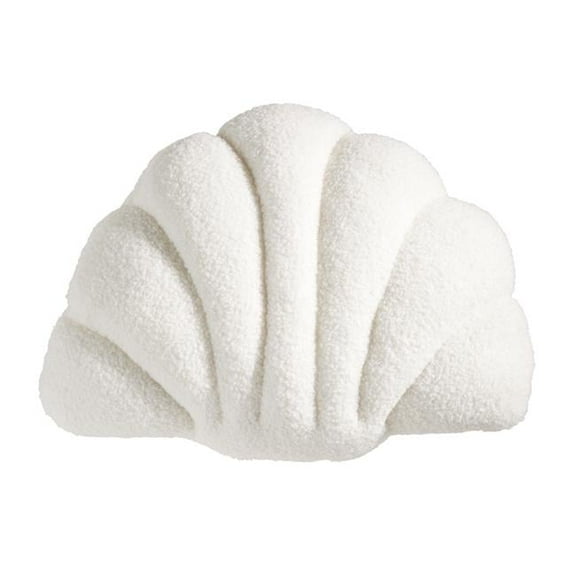 13 x 17 in. Seashell Shorescape Poly Filled Throw Pillow, White