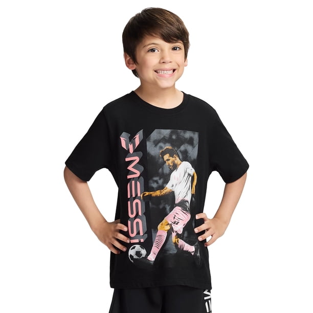 Remera Messi para niños, corte slim fit, algodón mezcla, estampado gráfico, talle 8