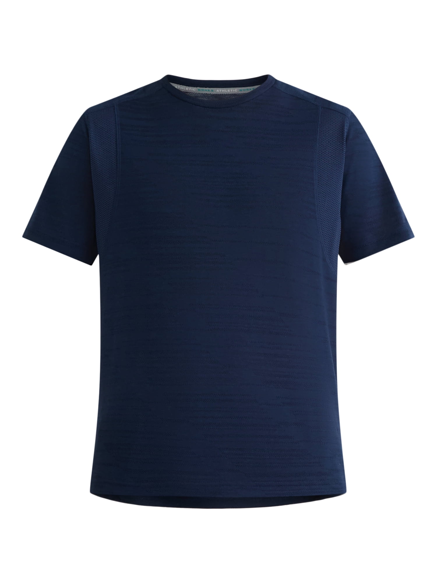Athletic Works Men's and Big Men's Jacquard Short Sleeve Workout Shirt, Sizes S-3XL