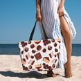 thumbnail image 5 of Large Beach Bags Water-resistant Sandproof - Chocolate Print No.J93 Cute Beach Tote Bags for Women with Zipper, 5 of 6
