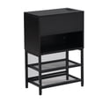 thumbnail image 5 of Euroco Metal Full Size Platform Bed with Two-Tier Storage Shelves, Wooden Storage Cabinet for Kids Teens, Black, 5 of 11