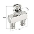 thumbnail image 2 of Conector BNC Y divisor de 1 conector macho a 2 conectores hembra para cámara CCTV, 2 of 6