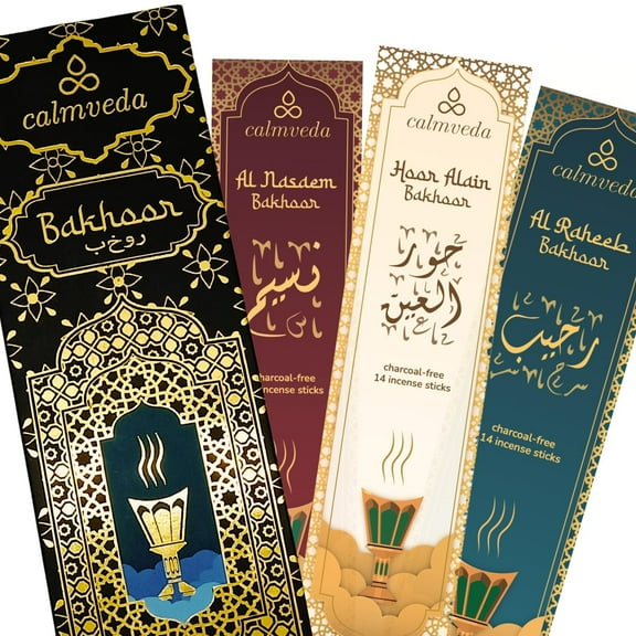 Arabian Oud Bakhoor Incense Sticks - بخور اماراتي (3 Variants, 40  Incense) Deep Warm Arabic Incenses Like Al Nasaem, Hoor Alain & Al Raheeb Oud Bukhoor | Perfect Islamic Gifts or Eid Gifts