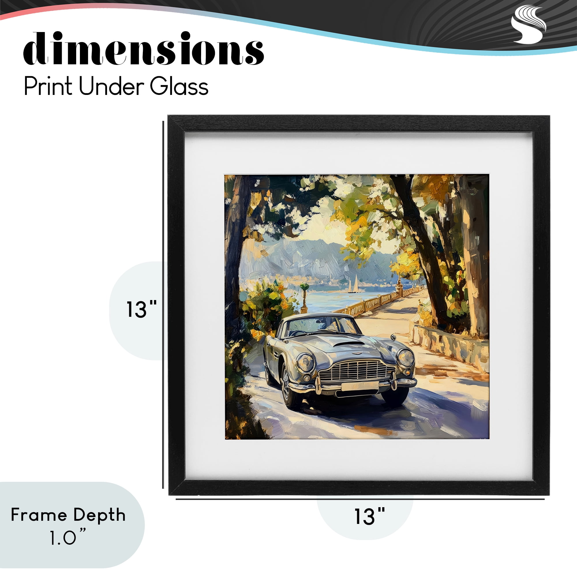 Stupell Industries Classic View of Seaside Drive Black Framed Print Under Glass, design by Creative Studio