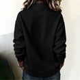 thumbnail image 7 of Hurxie Women's Solid Color Sports Casual Loose Button Lapel Hoodless Sweatshirt Top Black,S, 7 of 7